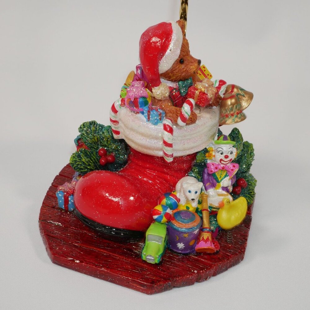 Christopher Radko Teddys Boot O'Loot Ornament Stand Christmas Decor - Picture 6 of 10